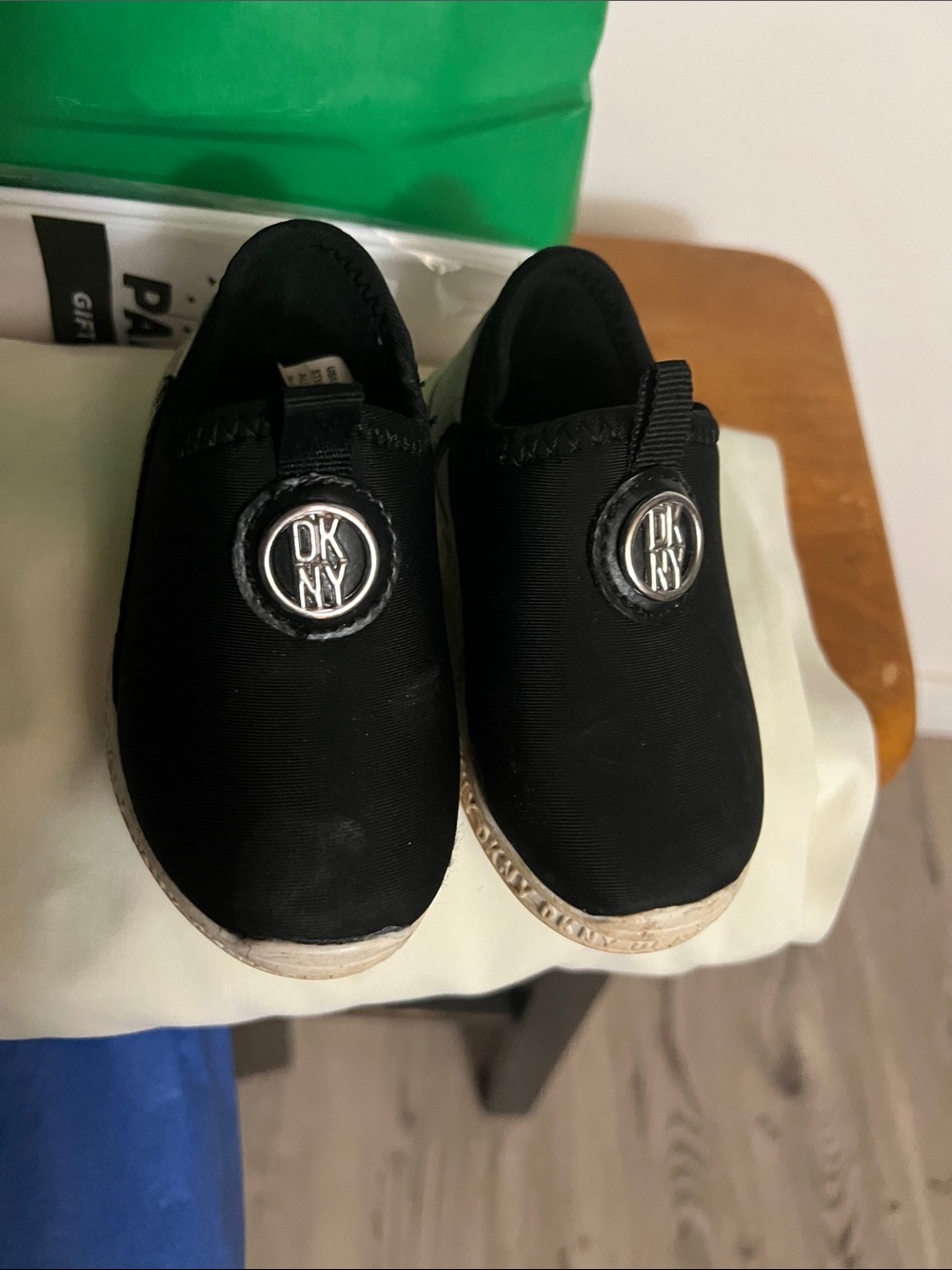 DKNY Kids Black Slip-On Espadrille Shoes